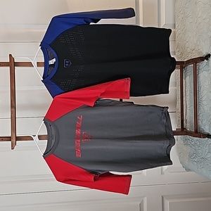 Under Armour - 2 shirts - 3/4 Sleeve Raglan Heatgear shirt YLG